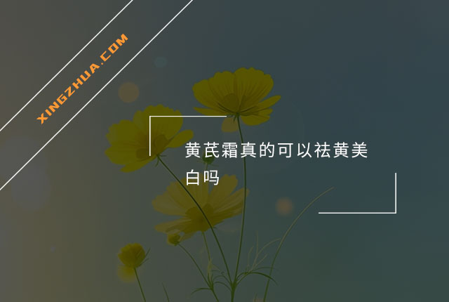 黄芪霜真的可以祛黄美白吗？