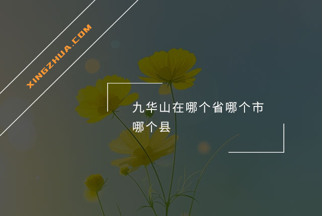九华山在哪个省哪个市哪个县？